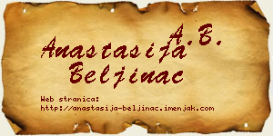 Anastasija Beljinac vizit kartica